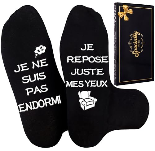 Merclix Chaussettes Humour Homme 43-46 Idée Cadeau Homme Noel Fête des Pères Cadeau Anniversaire Homme Humour Cadeau Rigolo Cadeau Papa Grand Pere Cadeau Humoristique Cadeaux Hommes Saint Valentin