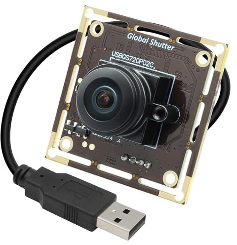 MMlove USB-Kamera-Modul, 720p, 60 fps, globaler Auslöser, 170 Grad Weitwinkel, Fischaugenobjektiv, Webcam, 1 MP Lightburn-Kamera für eingebettete Anwendungen, VR-Gesichtserkennung, Streaming, PC