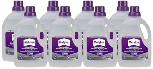 Metylan Tapetenablöser Tapetenlöser mit Aktiv-Wirkstoff löst schnell und problemlos alle Tapeten & Raufasertapeten, leicht dosierbarer Tapetenentferner, 8x1l