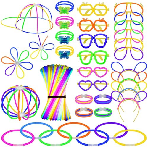 330 Leuchtstäbe Knicklichter Party Set Hochzeit Neon Party Knicklicht Glow Sticks Deko Leuchtarmbänder Groß Glowsticks Zubehör Gadgets Geburtstag Gartenparty Leuchtstab Draußen Partydeko Schwarzlicht