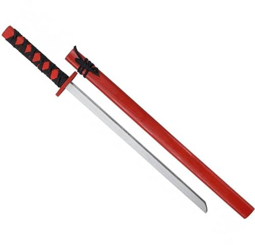 ECOMMUR Bokken décoratif pour le sport de Katana | Épée décorative ou jeu en bois - Usage sportif exceptionnel - Couleur : rouge