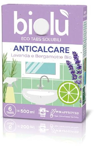 BIOLU ECO TABS - DETERGENTE ANTICALCARE SPRAY - Detersivo ecologico Plastic Free - 6 TABS cod. BTAAN12