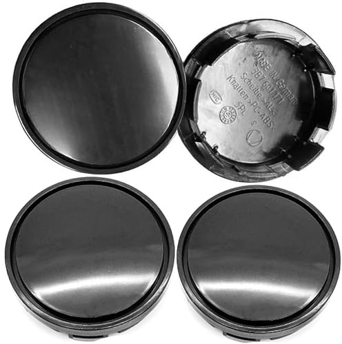 4 tapacubos universales de 65 mm, tapas universales para buje de rueda, tapas de llantas, tapas de llantas, tapas universales de ABS negro (OD 65 mm ID 56 mm)