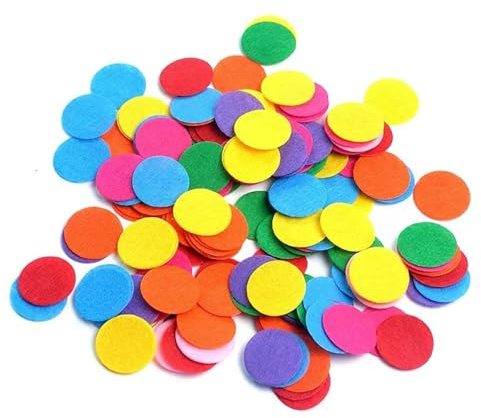 100 cerchi rotondi in feltro, 20 mm, colori misti, cerchi in tessuto non tessuto, per fai da te e cucito