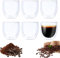 Mineup 6 Stück Espressotassen Set, 80 ml Doppelwandige Espresso Gläser Set, Espressotassen Glas, Mokkatassen aus Borosilikatglas, Kaffeetasse für Espresso Macchiato Ristretto