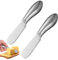 YQQYG 2 Stück Buttermesser Klein, 13,3 cm Streichmesser, Käse, Edelstahl, Streichmesser-Set, Butter Messer, Wurstutensilien für Käse, kalte Butter, Marmelade, Gebäckherstellung für Die Küche