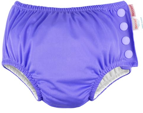HECCEI Baby Swim Diapers Reusable Soft Swim Nappy Leak-Proof Design for Swimming Lessons/Pool/Beach (Purple, 6-12 Months)