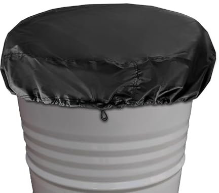 Copertura per tamburo – Coperchio per barile antipioggia per esterni, protezione impermeabile per secchio | Copertura superiore per della spazzatura elasticizzata, scudo regolabile con coulisse
