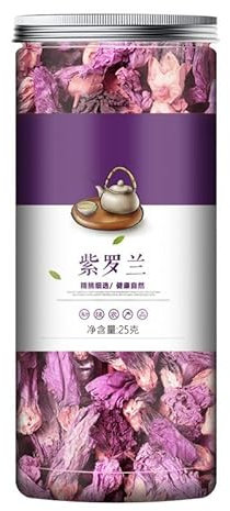 Violet Flower Tea 25g/Tin - Dried Violet Flower for Brewing, Naturally Sweet Scented Flower Tea, Caffeine Free Relaxation Drink, Gift Prepared Elegant Tin (1 can)