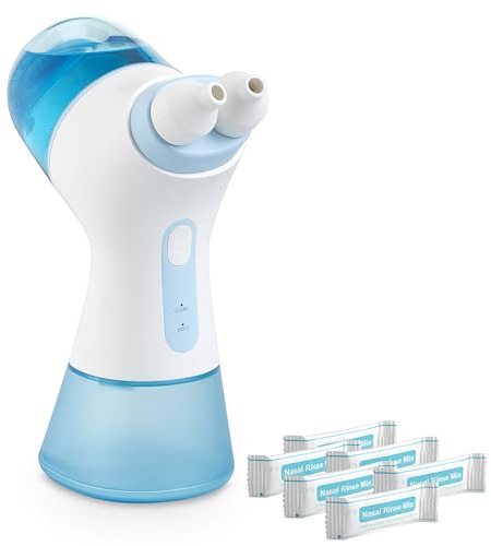 NUONNA Nasal Irrigation System | Handheld Saline Nasal Rinse Kit with 1 Rinse Machine and 30 Salt Pods | Blue