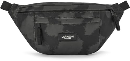 LARKSON Bauchtasche Damen & Herren Grau Leo - Ole - Hüfttasche für Sport Outdoor Stadt - Gürteltasche Stylisch für Festival - Crossbody Bag mit Gurt - Wasserabweisend