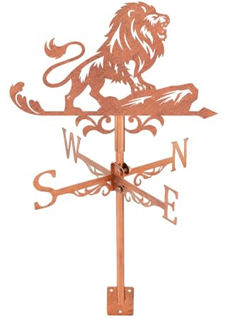 SUPERDANT Lion Roar Weather Vane Animal Metal Weathervane Windvanes Copper Weathercock Decorative Wind Direction Vanes Signs for Farmhouse Outdoor Garden Lawn Roof Paddock Decoration