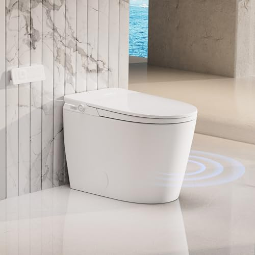 Smart Bidet Toilet with Auto Lid&Seat, Auto 1000 Gram MaP Score Flush, ADA Comfort Height, Heated Seat, Air Dryer, Photocatalyst Deodorization, Smart Toilet with Bidet Built in, 12’’ Rough-in
