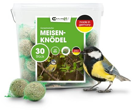 Meisenknödel mit Netz 30 Stück - Vogelfutter für Wildvögel - 2,7 Kg Wildvogelfutter