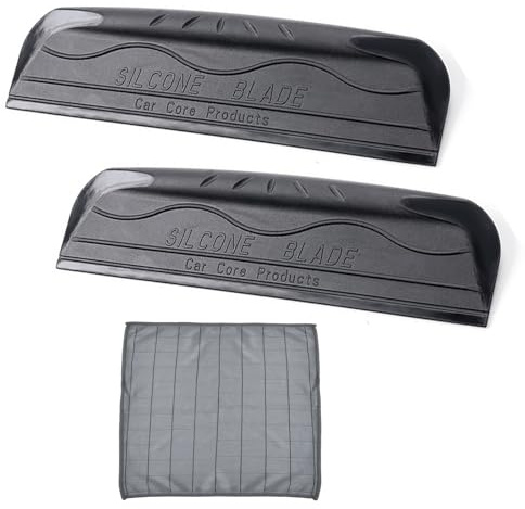 2 Piezas Rascador de Hielo para Coche, Rascador de Goma para Coche, Quita Hielo Parabrisas Coche con un Paño, Rascador de Hielo con Mango Suave Antideslizante, Eliminación de Suciedad, Sin Rayar