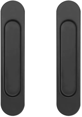 YAOYYG 2 Pièces Poignées de Porte Coulissante Ovales Auto (Noir Mat)