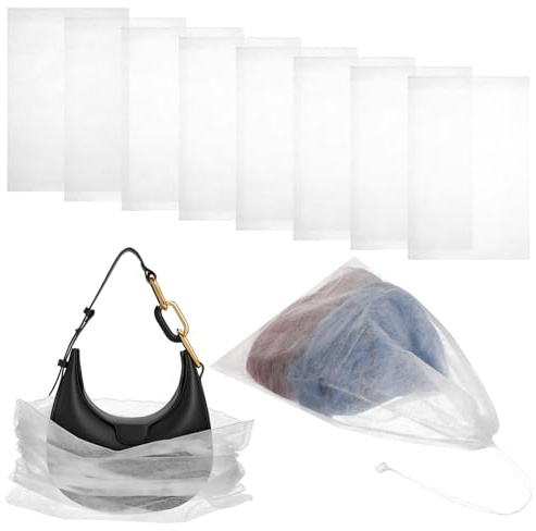 10Pcs Dust Bags For Handbags Drawstring Purse Dust Bags Non-Woven 48 X 32CM | Protective Dust Cover Storage Bags Travel Dustproof Pouch For Closet Purses Travel Protection Shoes Boots Luggage White