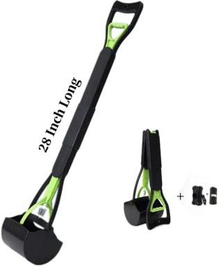 JINGUWU Pelle à déjections Canines pour Animaux domestiques, 70 cm, Pliable à Long Manche, ramasse Les déjections Canines de Taille Moyenne et Grande pour Une Utilisation Facile dans l'herbe