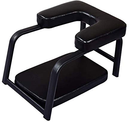 NENGGE Yoga Kopfstandhocker Kopfstand Yogastuhl Kopfstandstuhl mit PU Kissen für Yoga-Übung Gymnastik, 100kg Tragfähigkeit,Schwarz