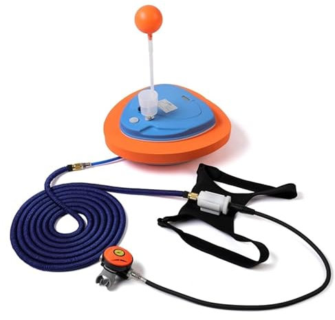 DGLUYUDV Juego de sistema de buceo recargable de 3 horas, compresor de aire impermeable con manguera de 39 pies y regulador de respiración de buceo, equipo de buceo para buceo recreativo y pesca