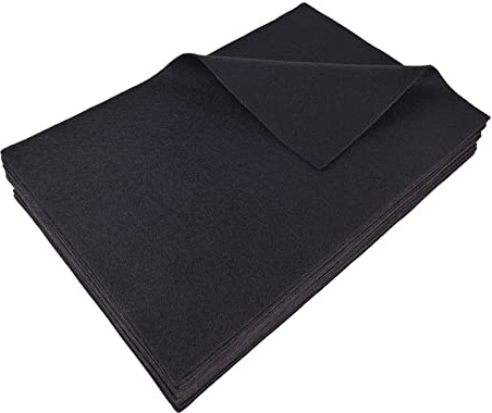 Jtnohx Tessuto in Feltro Colorato, Fogli di Feltro Morbido per L'artigianato 1,4 mm, Pannolenci Colorati Morbido per Cucito Fai Da Te 20x30cm (Nero)