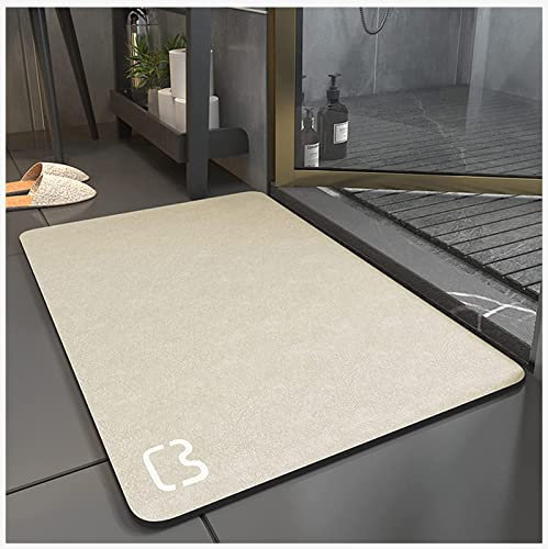 Dai Lufei Badematte Absorbierende, rutschfest Badvorleger Badteppich aus Mikrofaser, Duschmatte rutschfest Schnell Trocknend, Teppich für Wohnraum, Küche und Toilette (Beige, 50 * 80)