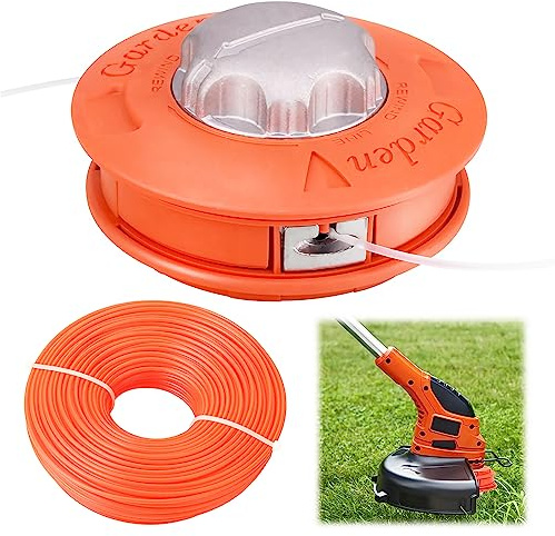 Cabezal de Corte Universal, ACTOYS Cabezal Desbrozadora Aluminio, M10*1.25 Cortacéspedes Carretes Cabezal de Corte Universal para Desbrozadora Hilo de Nailon de Repuesto 30m Ø2.4 mm