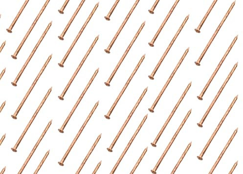 Design61 50 chiodi in ferro, 2,0 x 32 mm, con testa conica, in rame, isolanti