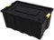 Large Plastic Storage Box with Lid - 150 Liters Capacity - Heavy Duty Black Container 36.2 x 22.8 x 16.5 in (92x58x42 cm) with Lockable Feature, Handles, and Strong Clips for Garage, Attic, Shed