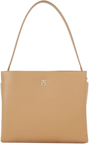 Tommy Hilfiger Damen Satchel Tasche Legacy Schultertasche, Beige (Safari Canvas), Einheitsgröße