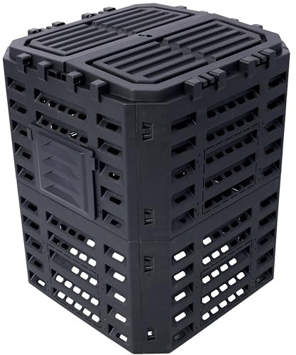 90 Gallon Garden Composter Bin Made from Recycled Plastic - Large Aerating Outdoor Compost Box, Easy Assembly, Lightweight