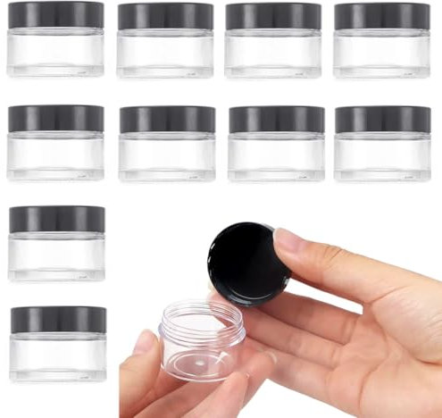 EIROVYA EIR 10 Stück 10ml Kosmetik Dosen,Salbentiegel,Kleine Dosen Mit Deckel Plastik,Leere Tuben Zum Befüllen,Tiegel Für Creme,Probenbehälter,Kosmetikbehälter,Reise Crementöpfe,Leere Cremedosen