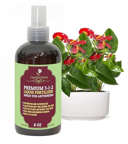 GardenNova Proffesional ANTHURIUM Spray Fertilizer Mist for Home Gardening | 3-1-2 Gentle Blend Mist for Healthy Leaves & Growth | Essential Nutrients for ANTHRIUM - 8oz