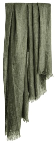 Harewom Lightweight Gauze Linen Feeling Shawl Wraps for Women Beach Summer Scarf for Evening Wedding Dresses Army Green