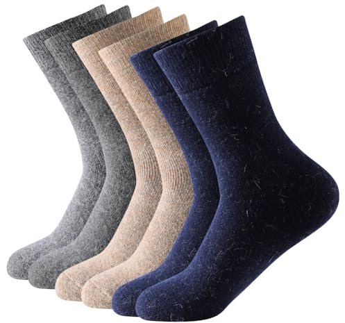 Balseti Calcetines de Lana Invierno Unisex – Pack de 3 Pares, Media Caña, Transpirables, Cálidos y Suaves para Uso Diario – Tallas Mujer (35-41) y Hombre (40-45)