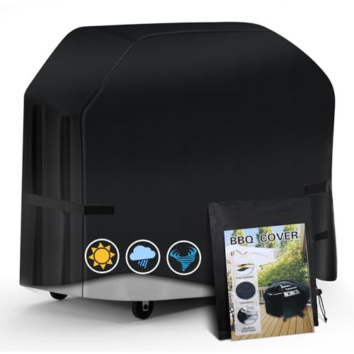 Housse de Protection pour Barbecue extérieur – Housse Barbecue imperméable et résistante aux UV, 420D Oxford Bache de Protection, Anti-poussière, Anti-déchirure et Anti-moisissure (147 x 61 x 122 cm)