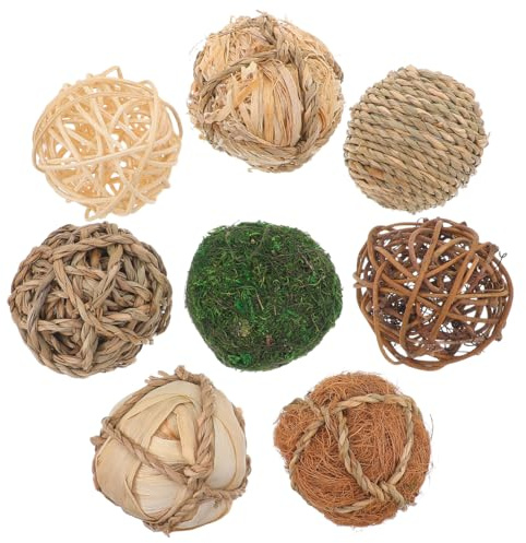 Cabilock 8piezas Bolas Decorativas De Ratán Natural para Centros De Mesa y Relleno De Jarrones Decoración Rústica Artesanal para Salón Dormitorio y Oficina