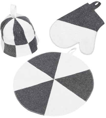 TOYZFRIENDY Cappello Da Sauna in Feltro Per Donna Completo Da Sauna Con Guanti e Tappetino Termico Vapore Calore Adatto Per Uso Casalingo