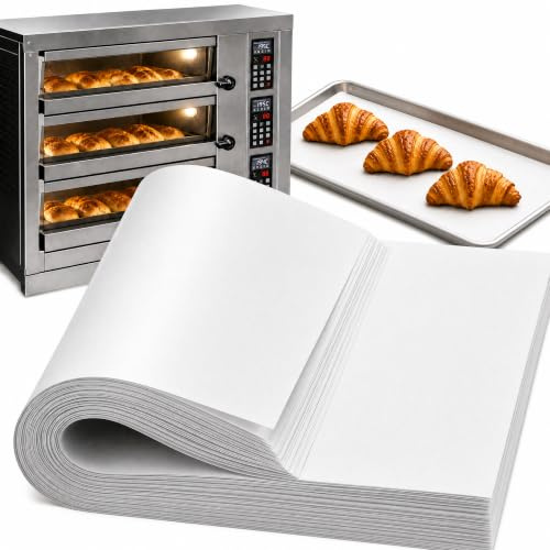 WEFHEF 100 Hojas de Papel de Horno 33 * 23cm, Papel para Hornear Recubierto de Silicona, Papel para Horno Antiadherente y Antigrasa, para Horno, Parrilla, Vaporizador, Barbacoa, Microondas,Blanco