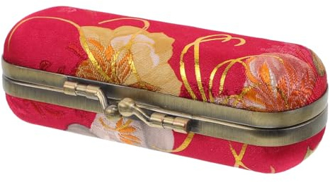 Veemoon Royal-Style Lipstick Box Mirror Compact Vintage Lipstick Case Floral Design Small Cosmetic Container Portable Holder for Purse