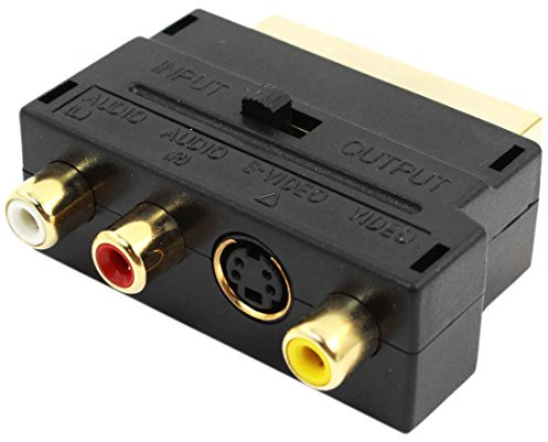 Haokiang Scart 20 Pin Male to 3 RCA AV Female + S Video Converter Adapter