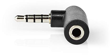Nedis Stereo-Audio-Adapter - 3,5 mm Stecker - 3,5 mm Buchse - Vernickelt - 90° abgewinkelt - 4-polig - 10 Stück - Metall - Schwarz