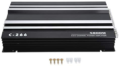 Yctze 5800W 12V Amplificador de Coche de Alta Potencia, aleación de Aluminio Hi-Fi portátil estéreo o subwoofer Amplificador de Coche Amplificador de subwoofer Coche