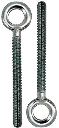 DOJA INDUSTRIAL | Perno de anillo | Tornillos de anillo M10 de acero galvanizado | M10 x 73 | Pack 5 | Rosca completa para fijación y suspensión | Apto para hogares, oficinas, hoteles y otros lugares