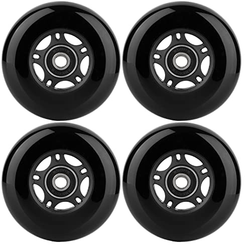 WHEELCOME Inline Skate Wheels with Bearings ABEC-9 and Floating Spacers for Blades Roller Hockey Skates, 85A Indoor & Outdoor, 64mm/70mm/72mm/76mm/80mm Dia, 4-Pack