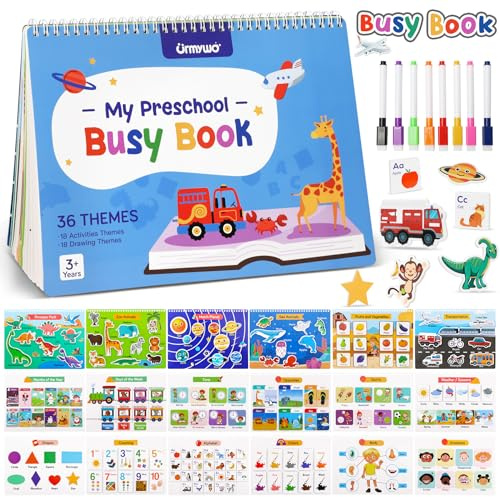 Busy Book for Toddlers 3-5, Preschool Learning Activities, Montessori Learning Educational Toys, Tracing Activity Coloring Books for Kids Ages 4-8, Autism Sensory Travel Toys, Birthday Gifts