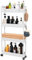 Wuudi Schlanker rollender Aufbewahrungswagen mit 4 Ebenen, Multifunktionswagen Küche Lagerung Organizer, Schmaler Aufbewahrungsschrank Mobile Regaleinheit für Bad, Küche, Waschküche und Wohnzimmer