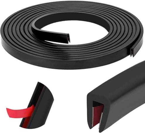 Peelanmall Protection des bords de portière de voiture, en forme de U, joint en caoutchouc flexible, protection des bords en U, autocollant en forme de U, pour tôle, portes de voiture, trappe,