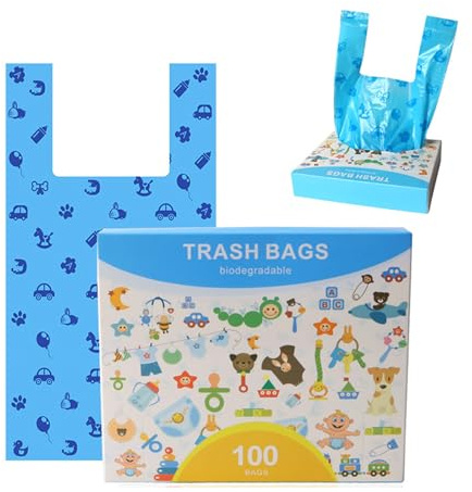 Parfumée Diaper Sacs de Couches Jetables,Sacs à Couches Jetables pour Bébé,Sacs à Couches parfumés,Sacs Poubelles pour Couches de Bébé,Sacs Hygiéniques Parfumés avec Poignée à Nouer