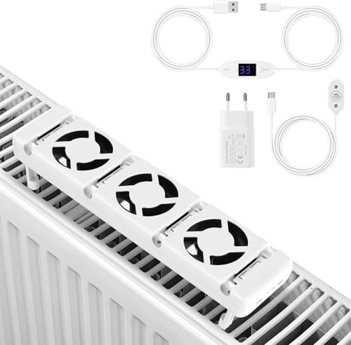 ISOISL Radiator Fan 1-Set, Boost Radiator Fan,Heater Booster for Underheaters and Radiators,Savings in Heating Costs,White